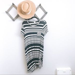 Striped Short Sleeve Tie Dress